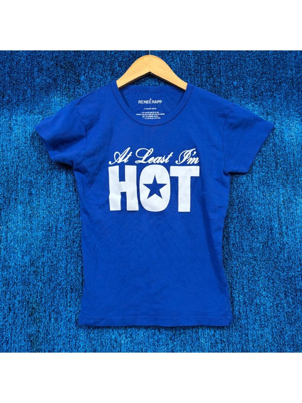 Renee Rapp At Least Im Hot Blue Crop Top Size Medium